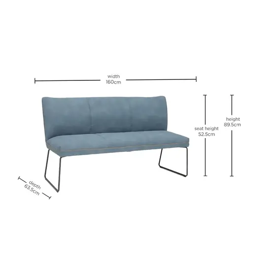 Bridgford Blue Faux Leather Dining Bench, Blue Barker Stonehouse
