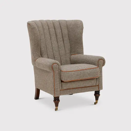 HarrisTweed Side Shellchair1 Kew Harris Tweed Wingback Chair