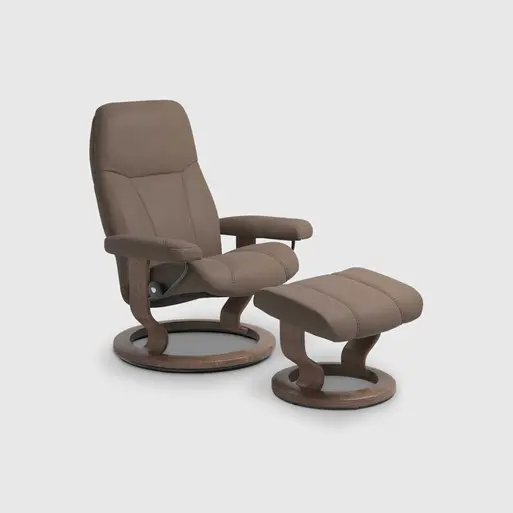 Stressless Consul Small Classic Brown Batick Leather Recliner