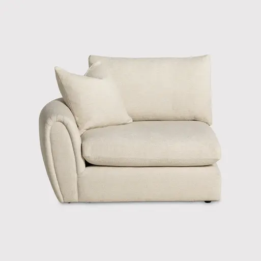 Damaris Modular Fabric Seat Sofa unit with Left Arm, Maran Vanilla  Barker Stonehouse