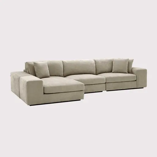 Eichholtz Vista Cream Fabric Grand Lounge Corner Sofa, Clarck Sand