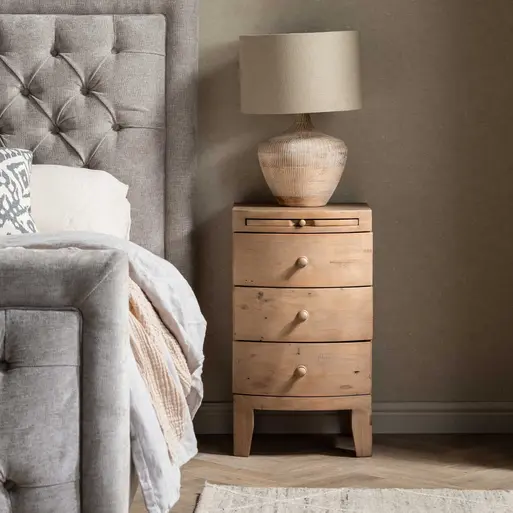 Lewes Reclaimed Wood Drawer Bedside, Reclaimed Sundried Wheat