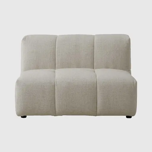 Plensa Cream Fabric Modular Armless Seater Chair, Forest Basket