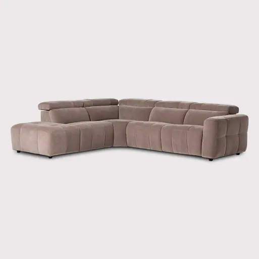Rochester Neutral Fabric Left Hand Corner Sofa with Electric