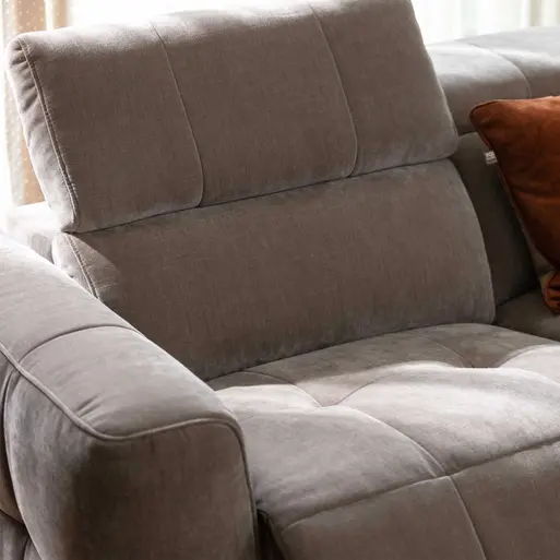 Rochester Neutral Fabric Right Hand Corner Sofa with Electric