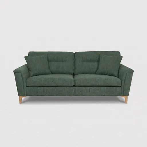 Ercol Sandford Green Fabric Medium Sofa, - Barker & Stonehouse