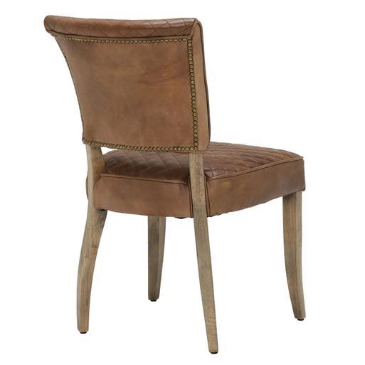 Timothy Oulton Mimi Brown Leather Quilted Dining Chair With