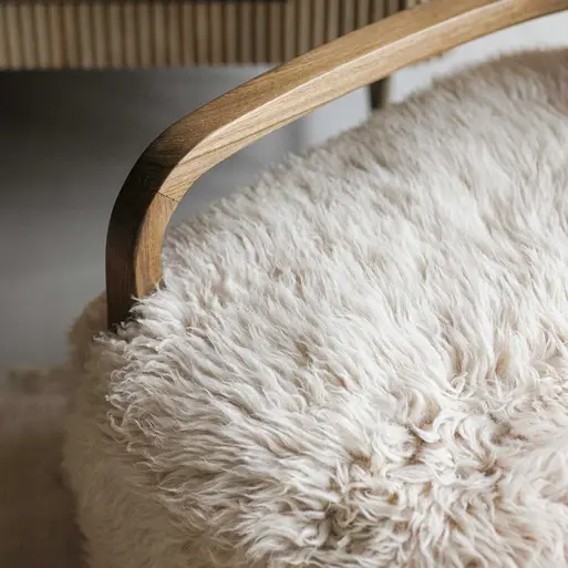 Timothy Oulton Cabana Sheepskin Yeti Accent Chair with Oak Frame