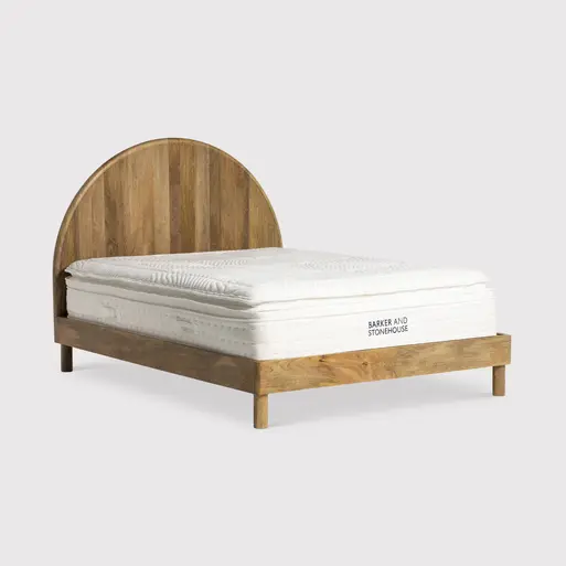 Zuberi Natural Mango Wood King Bed Frame, Natural mango wood